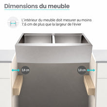 Rivage 91,4 × 55,9 cm Dual Basin Apron Kitchen Workstation vasque
