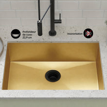 Rivage 58,4 × 45,7 cm acier inoxydable, simple Basin, Undermount évier de cuisine, or