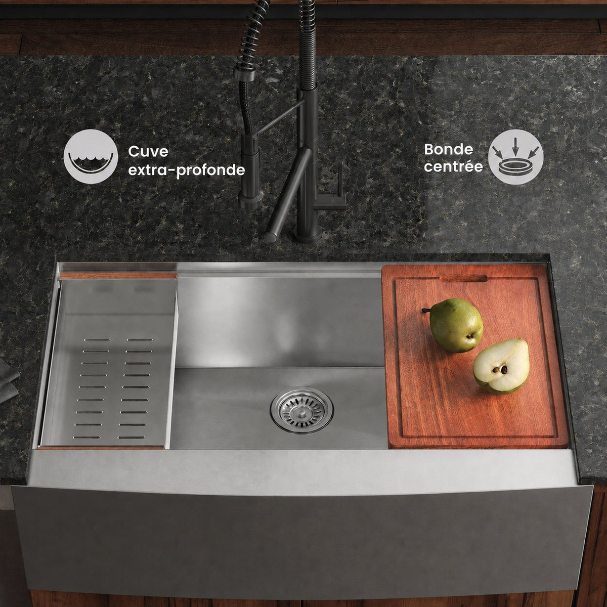 Rivage 83,8 × 55,9 cm simple Basin Apron Kitchen Workstation vasque