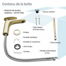 Sublime monotrou, monocommande, mitigeur de lavabo – finition or brossé