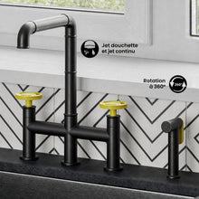 Avallon Pro mitigeur de cuisine – finition noir mat & Yellow