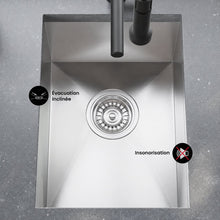Tourner 35,6 × 45,7 cm acier inoxydable, simple Basin, Undermount évier de cuisine