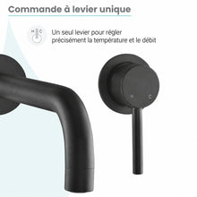 Ivy monocommande mural mitigeur de lavabo – finition noir mat
