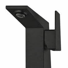 Carre monotrou, monocommande, mitigeur de lavabo – finition noir mat
