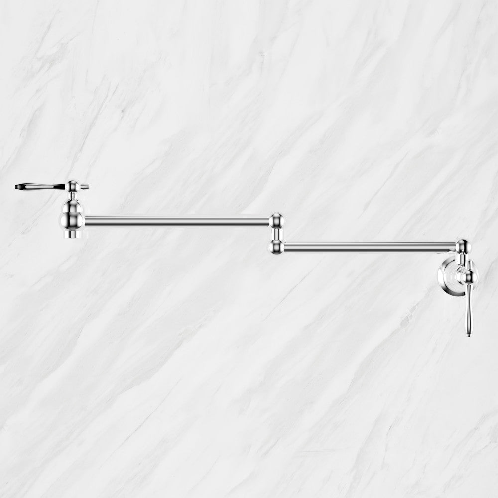 Plaisir Retractable mural Pot Filler robinet – finition chrome poli