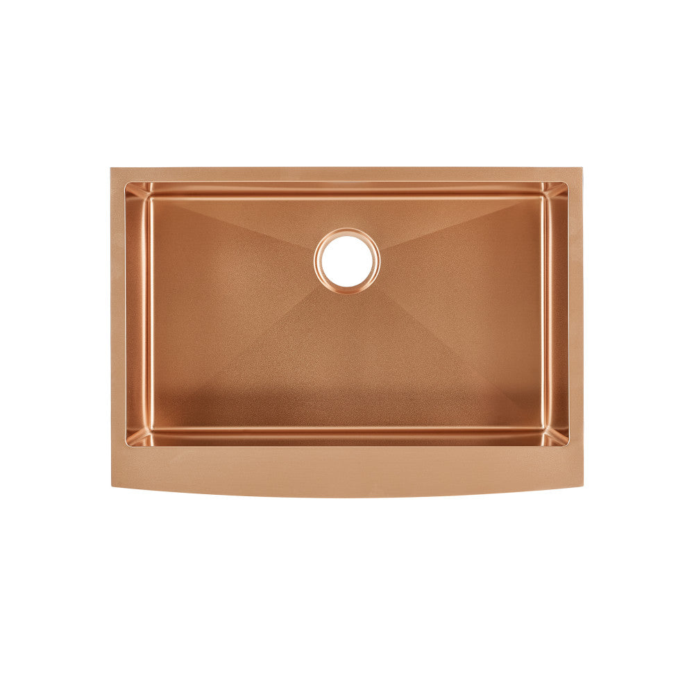 Rivage 76,2 × 53,3 cm acier inoxydable, simple Basin, Farmhouse évier de cuisine avec Apron – finition Rose or
