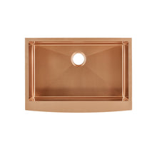 Rivage 76,2 × 53,3 cm acier inoxydable, simple Basin, Farmhouse évier de cuisine avec Apron – finition Rose or