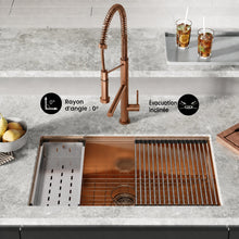 Tourner 81,3 cm 18 Gauge acier inoxydable Undermount évier de cuisine – finition poli Rose or