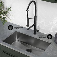 Rivage 76,2 × 45,7 cm acier inoxydable, simple Basin, Undermount évier de cuisine,noir