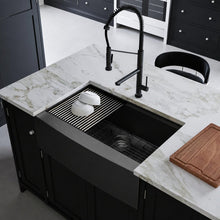Tourner 83,8 × 55,9 cm acier inoxydable, simple Basin, Farmhouse Kitchen Workstation vasque avec Apron – finition noir