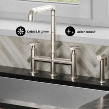 Avallon Pro Widespread mitigeur de cuisine avec Side Sprayer – finition nickel brossé