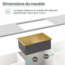 Rivage 58,4 × 45,7 cm acier inoxydable, simple Basin, Undermount évier de cuisine, or