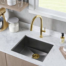 Tourner 53,3 × 45,7 cm acier inoxydable, simple Basin, Undermount évier de cuisine,noir