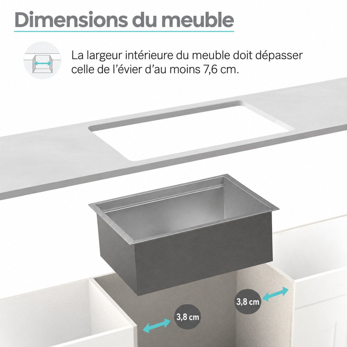 Rivage 114,3 × 48,3 cm Dual Basin Undermount Kitchen Workstation vasque
