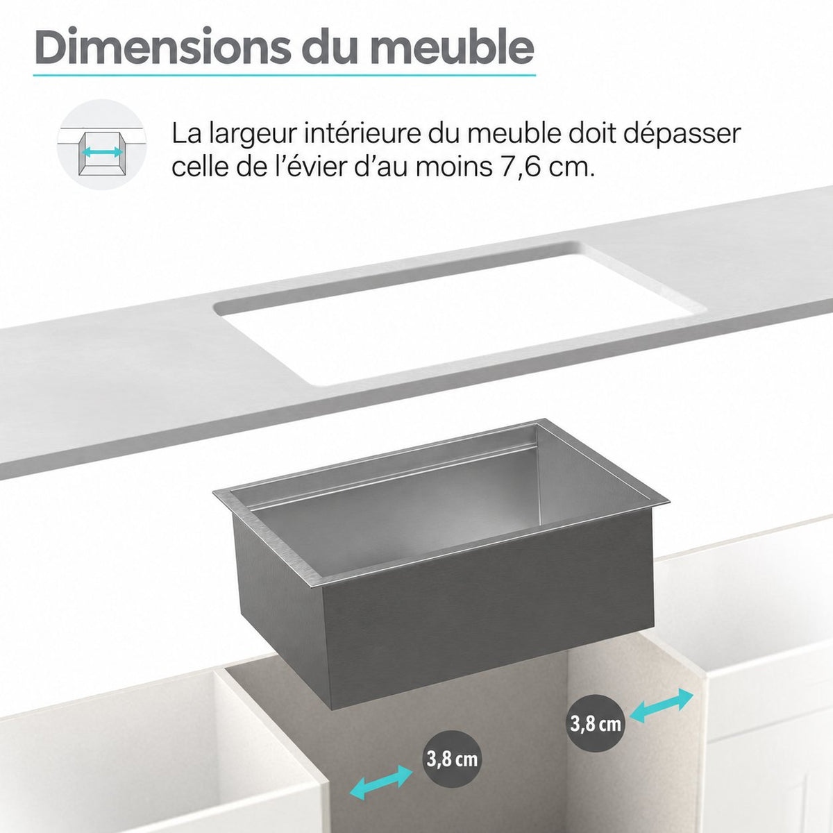 Rivage 55,9 × 48,3 cm simple Basin Undermount Kitchen Workstation vasque