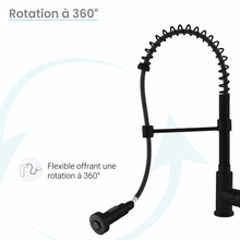Nouvet — Mitigeur de cuisine avec douchette extractible, noir mat
