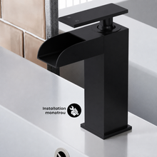 Concorde monotrou, monocommande, Waterfall mitigeur de lavabo – finition noir mat