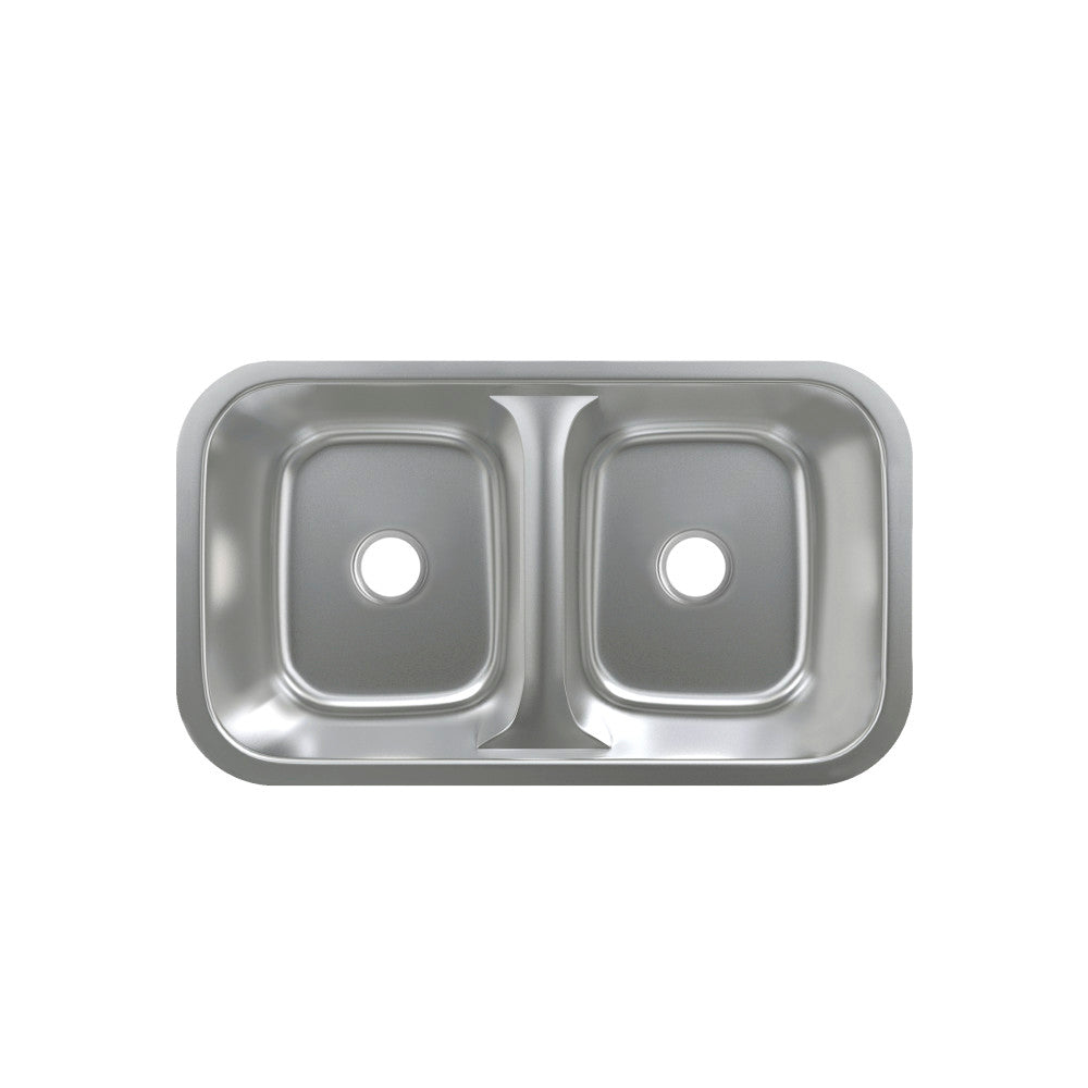 Toulouse 81,3 × 48,3 cm Low Divide acier inoxydable, Dual Basin, Under-Mount évier de cuisine