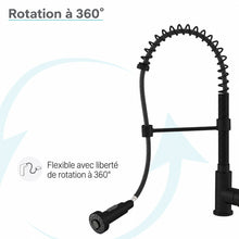 Nouvet Poignée unique, Pull-Down mitigeur de cuisine – finition noir mat