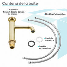 Avallon monotrou, monocommande Wheel, mitigeur de lavabo – finition or brossé