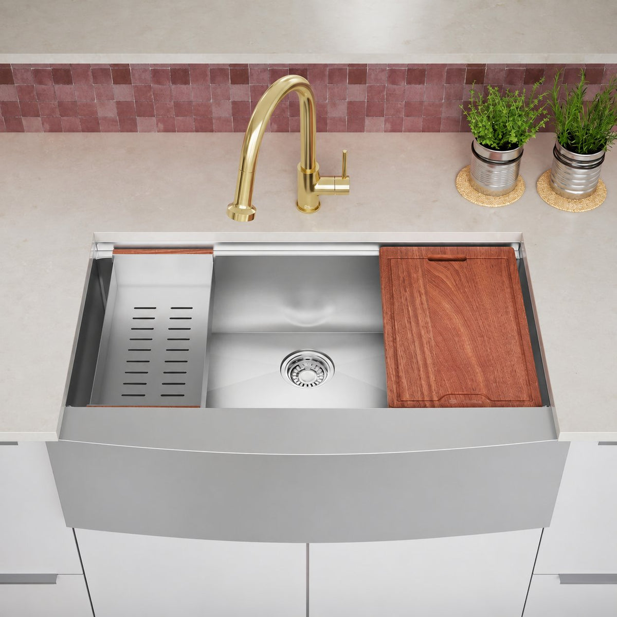 Rivage 91,4 × 55,9 cm simple Basin Apron Kitchen Workstation vasque