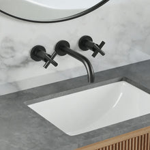 Ivy 20,3 cm. Widespread double Cross-Handle mural mitigeur de lavabo – finition noir mat