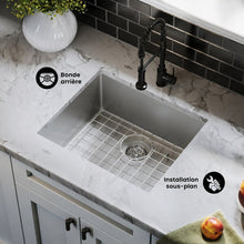 Tourner 53,3 × 45,7 cm acier inoxydable, simple Basin, Undermount évier de cuisine