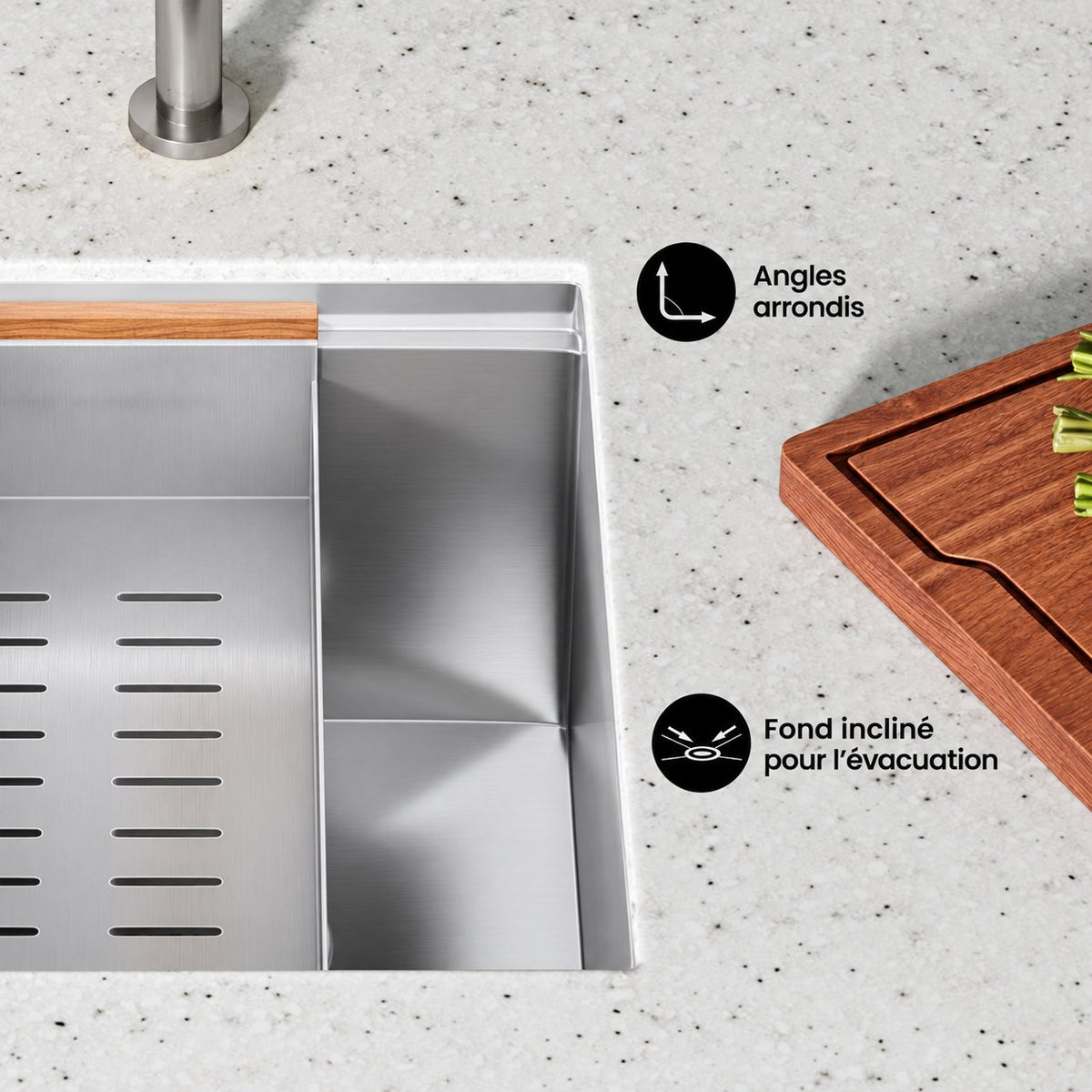 Rivage 38,1 × 48,3 cm simple Basin Undermount Kitchen Workstation vasque