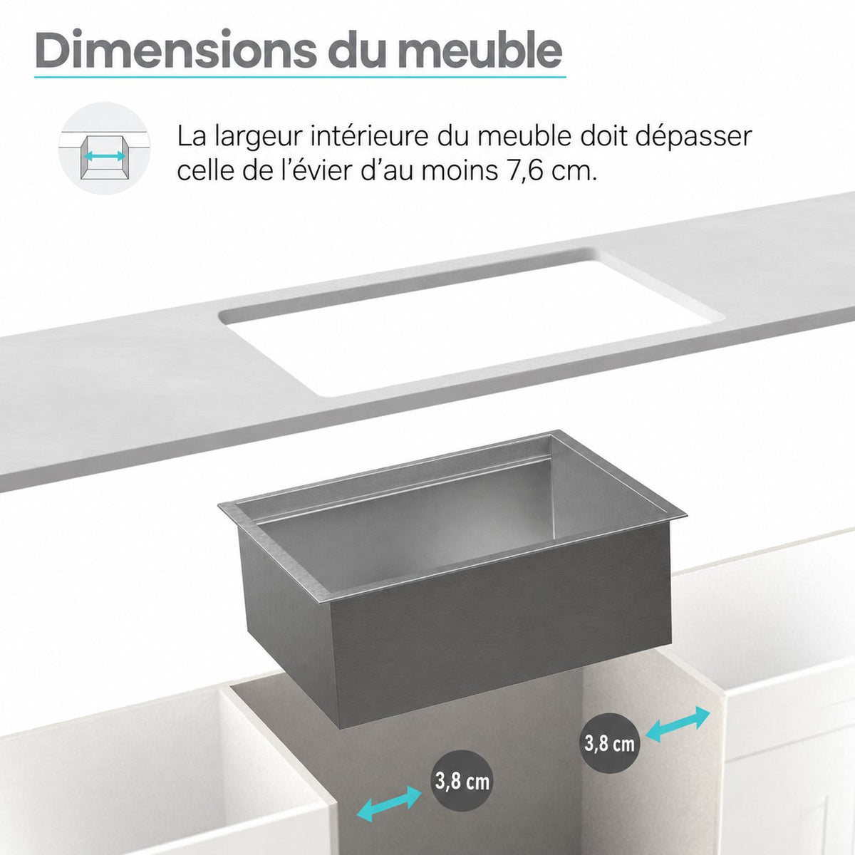 Tourner 81,3 cm 18 Gauge acier inoxydable Undermount évier de cuisine – finition noir mat