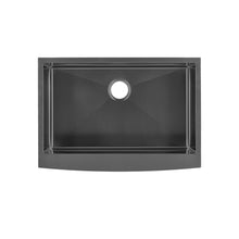 Rivage 76,2 × 53,3 cm acier inoxydable, simple Basin, Farmhouse évier de cuisine avec Apron – finition noir