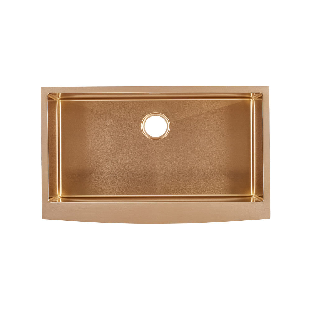 Rivage 83,8 × 53,3 cm acier inoxydable, simple Basin, Farmhouse évier de cuisine avec Apron – finition Rose or