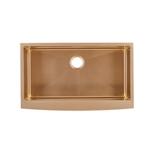 Rivage 83,8 × 53,3 cm acier inoxydable, simple Basin, Farmhouse évier de cuisine avec Apron – finition Rose or