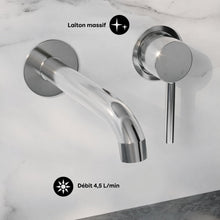 Ivy monocommande mural mitigeur de lavabo – finition chrome poli