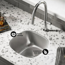 Toulouse 40,6 × 40,6 cm acier inoxydable, simple Basin, Undermount évier de cuisine