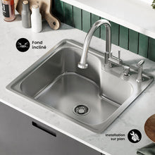 Ouvert 63,5 × 55,9 cm acier inoxydable simple Basin Top-Mount évier de cuisine