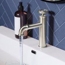 Avallon monotrou, monocommande Wheel, mitigeur de lavabo – finition nickel brossé