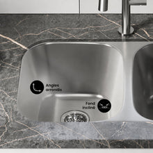 Toulouse 81,3 × 48,3 cm Low Divide acier inoxydable, Dual Basin, Under-Mount évier de cuisine