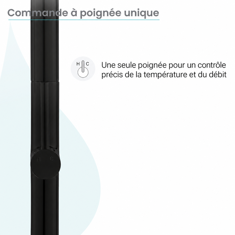 Chalet — Mitigeur de cuisine à ressort avec douchette, noir mat