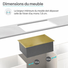 Rivage 83,8 × 50,8 cm acier inoxydable, Dual Basin, Undermount évier de cuisine – finition or