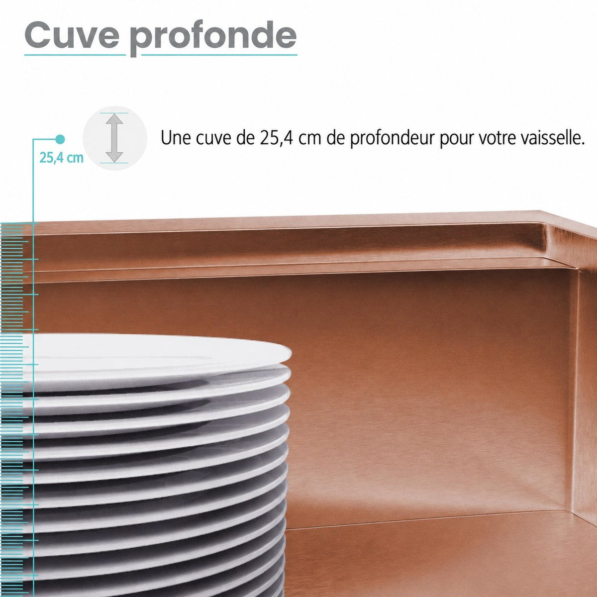 Tourner 81,3 cm 18 Gauge acier inoxydable Undermount évier de cuisine – finition poli Rose or