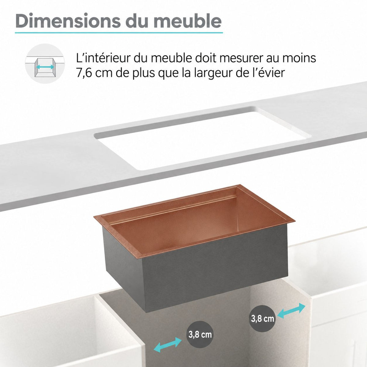 Tourner 81,3 cm 18 Gauge acier inoxydable Undermount évier de cuisine – finition poli Rose or