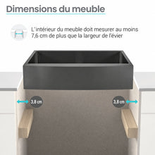 Rivage 76,2 × 53,3 cm acier inoxydable, simple Basin, Farmhouse évier de cuisine avec Apron – finition noir