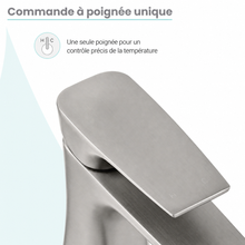 Monaco — Mitigeur de lavabo, nickel brossé