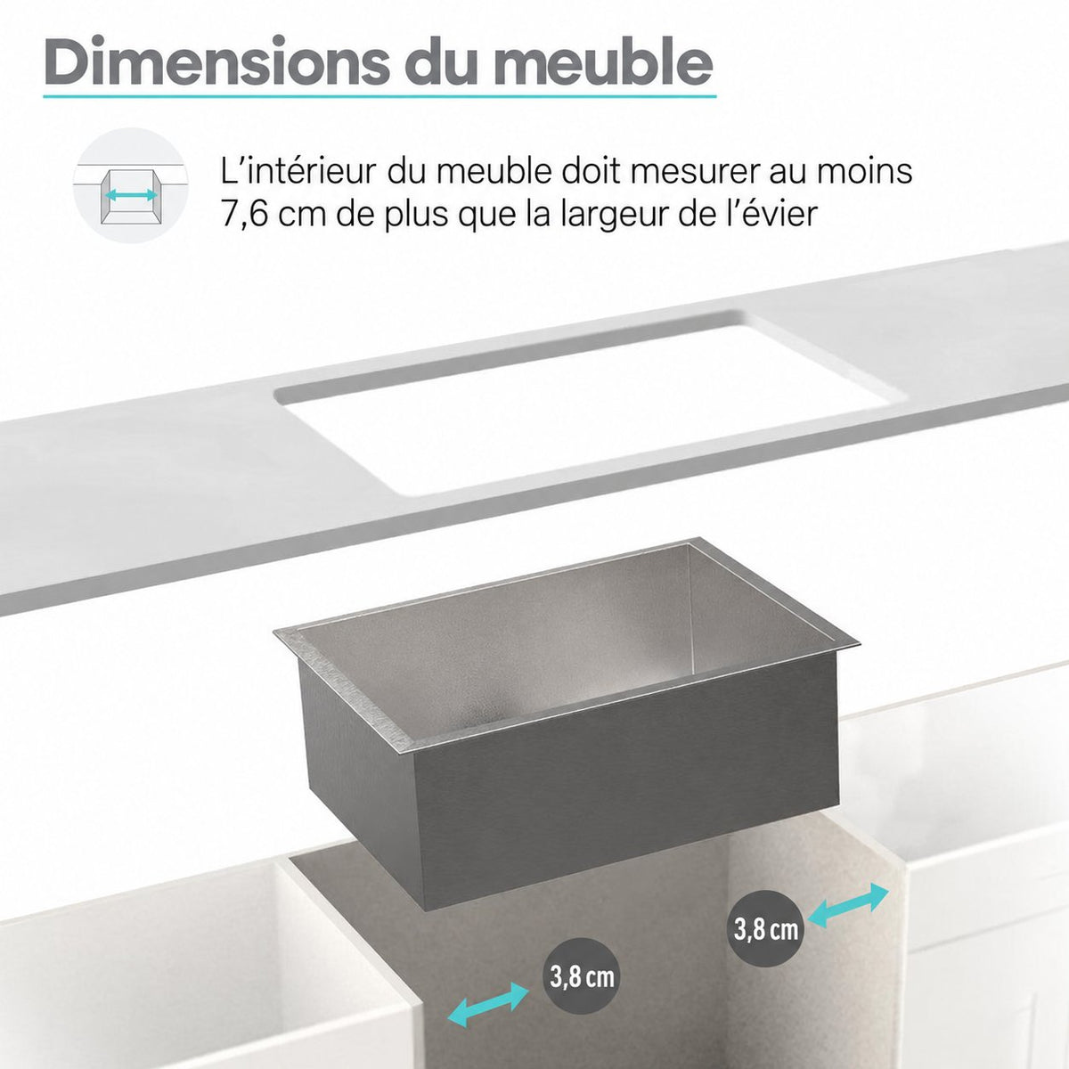 Toulouse 73,7 × 45,7 cm acier inoxydable, Dual Basin, Undermount évier de cuisine
