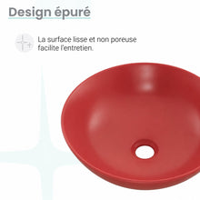 Classe 16 céramique vasque – finition rouge mat
