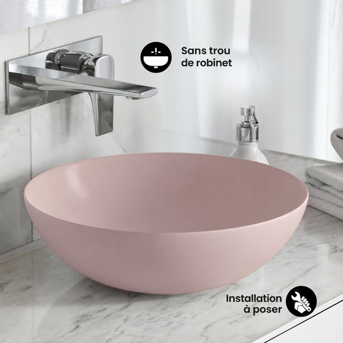 Classe 16 Color céramique vasque – finition mat Pink