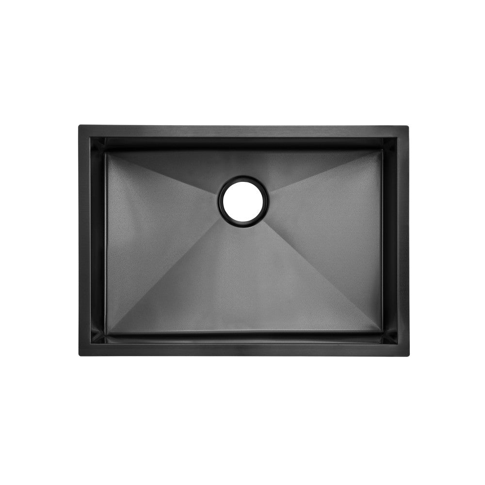 Tourner 68,6 × 48,3 cm acier inoxydable, simple Basin, Undermount évier de cuisine – finition noir
