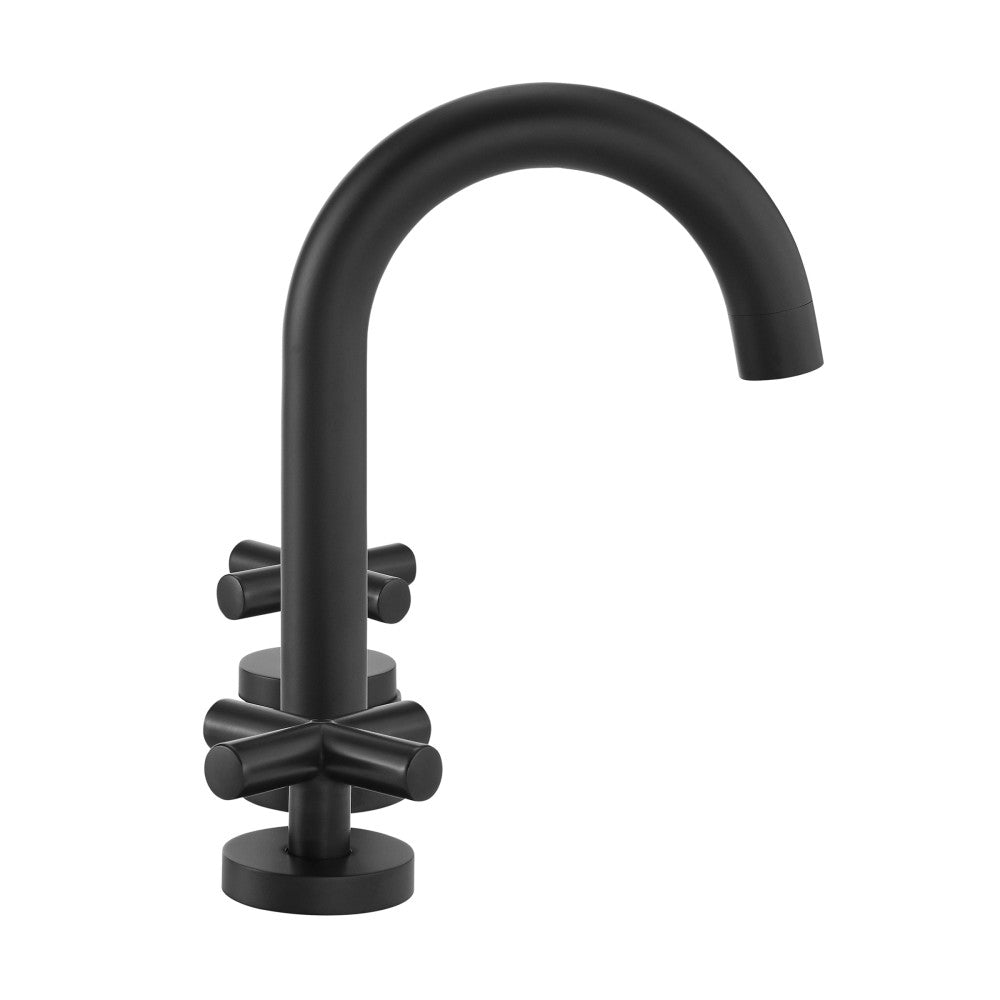 Ivy Courte 20,3 cm. Widespread, Cross Handle, mitigeur de lavabo – finition noir mat