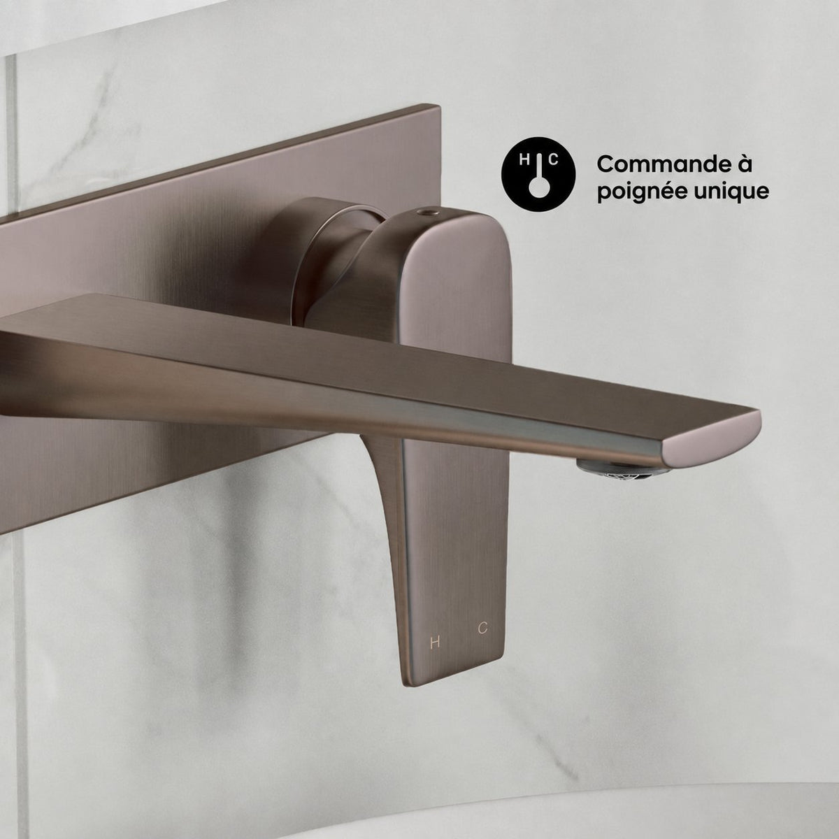 Monaco monocommande, mural, mitigeur de lavabo – finition Oil Rubbed Bronze