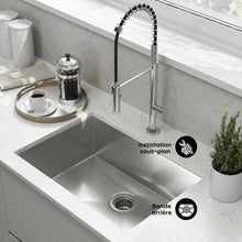 Tourner 66 × 45,7 cm acier inoxydable, simple Basin, Undermount évier de cuisine